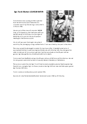A preview of a PDF biography for Morton, Frank